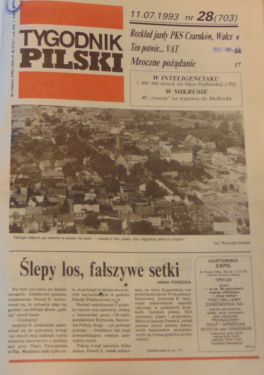 Zalew na Górnym, dramat w jeziorze, jad w zaroślach. Tygodnik Pilski, 1993 rok