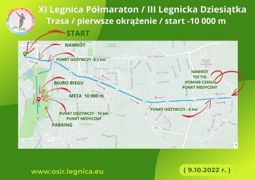 Legnicki półmaraton pierwsze okrążenie