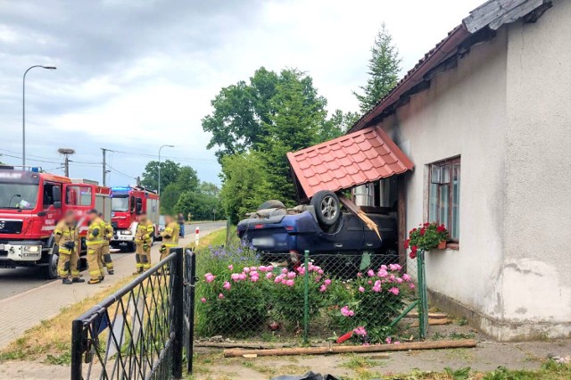 Budynek w który wjechał samochód (Lidzbark Warmiński)