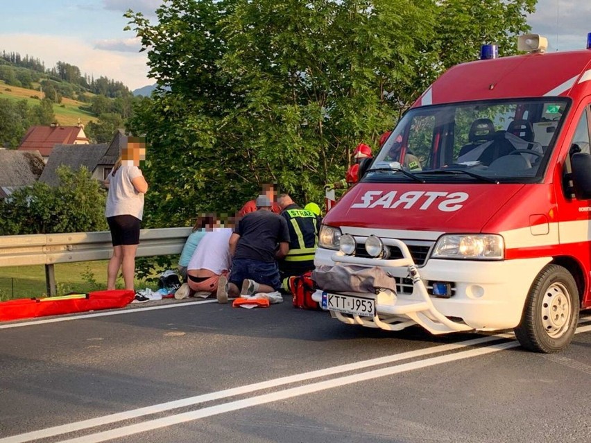 Podhale. Poważny wypadek motocyklisty w Białym Dunajcu. Zakopianka była zablokowana przez kilka godzin 