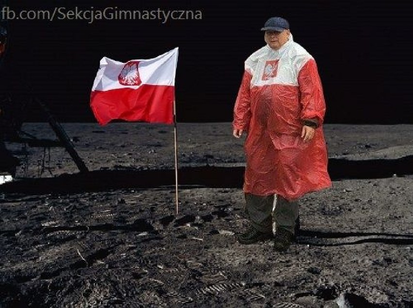 Prezes Jarosław Kaczyński w patriotycznej pelerynie [MEMY]