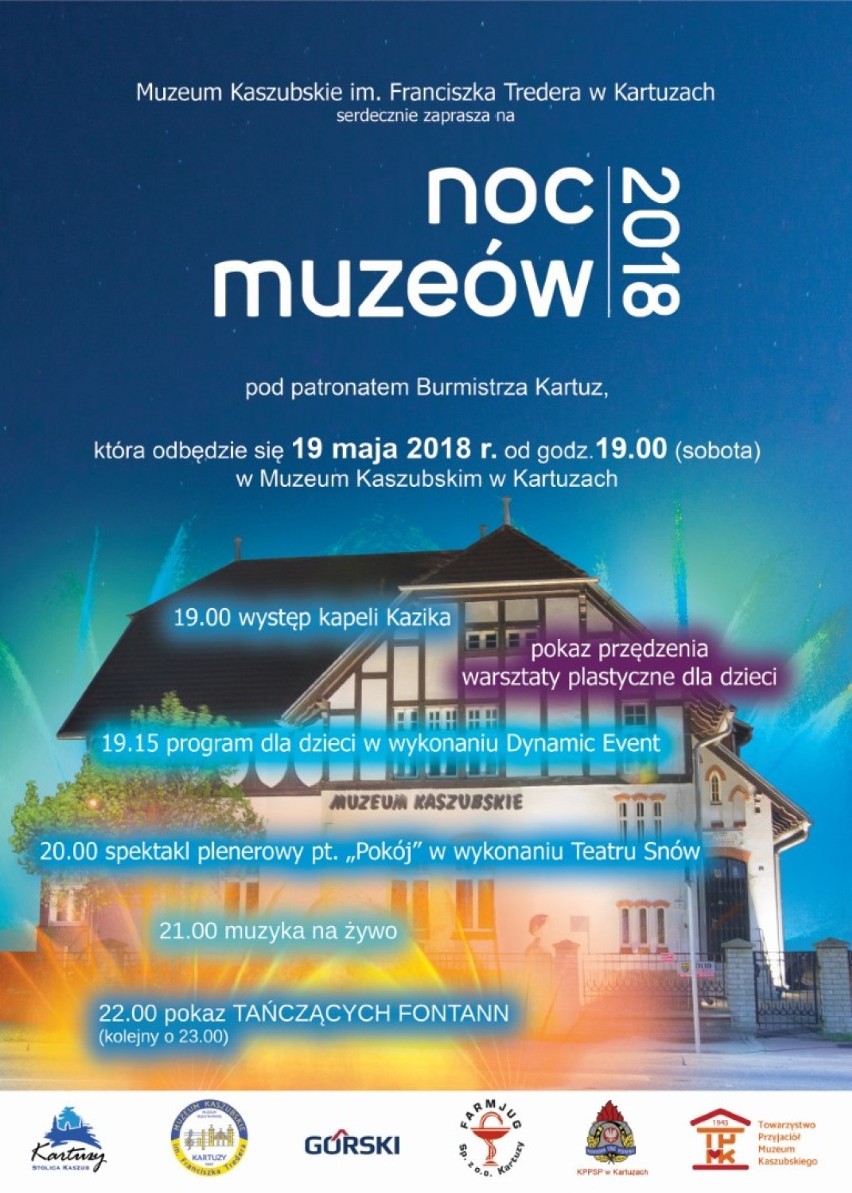 Noc Muzeów 2018 w Żukowie, w Kartuzach, Przodkowie, Będominie, Wdzydzach, Wejherowie - zobacz, co będzie się działo