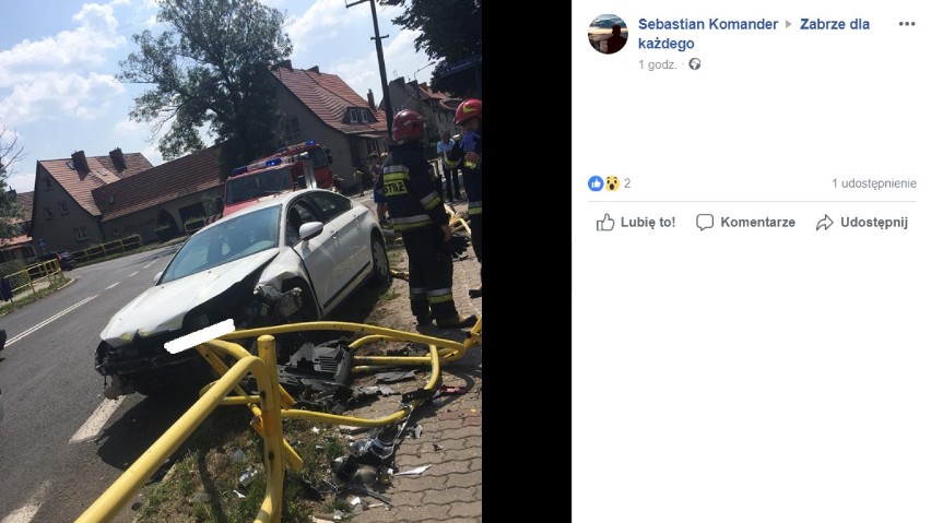Zabrze: Wypadek w Mikulczycach [ZDJĘCIA]. Pijany kierowca citroena doprowadził do zderzenia ze skodą