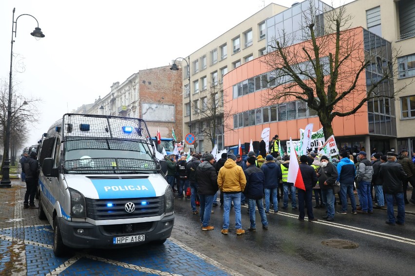 Protest rolników w Piotrkowie, grudzień 2021