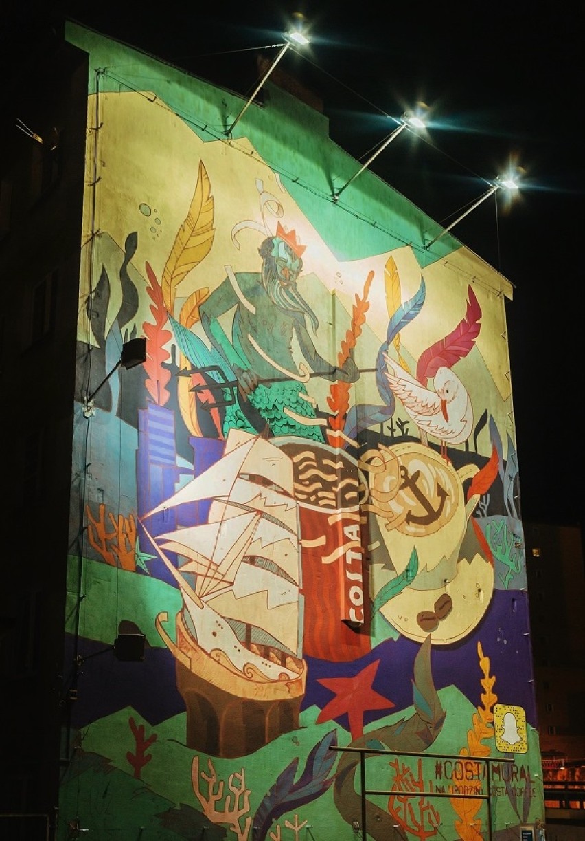 Nowy mural Neptuna można już oglądać w Gdyni [ZDJĘCIA]