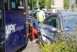 Zderzenie samochodu z tramwajem na ulicy Toruńskiej we Wrocławiu [ZDJĘCIA]