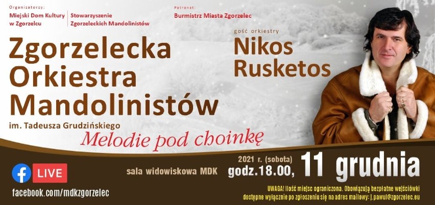 Melodia pod choinkę 2021, czyli Zgorzelecka Orkiestra Mandolinistów oraz Nikos Rusketos z kolędami i pastorałkami