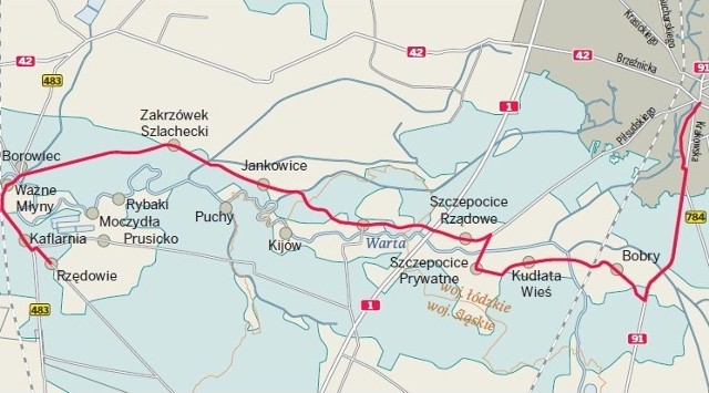 Prezentujemy schematyczną mapkę trasy rowerowej zaproponowanej przez ekipę Rowerowo.pl