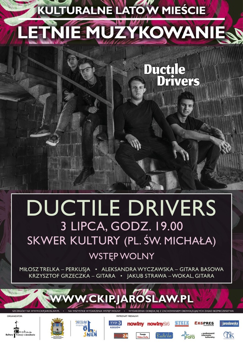 Letnie Muzykowanie – Ductile Drivers
3 lipca, Skwer Kultury,...