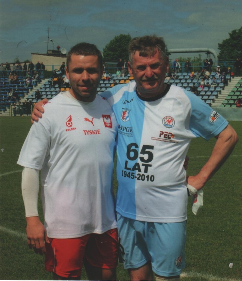 Bogusław Korecki z Arkadiuszem Bąkiem, który jako jeden z nielicznych zawodników ze Stargardu zagrał w kadrze Polski. Arkadiusz Bąk grał na mistrzostwach świata w Korei i Japonii w 2002 r.
