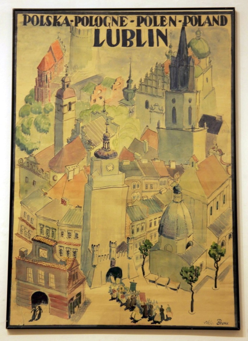 Artysta Juliusz Kurzątkowski  (1888-1952) w swoim plakacie...
