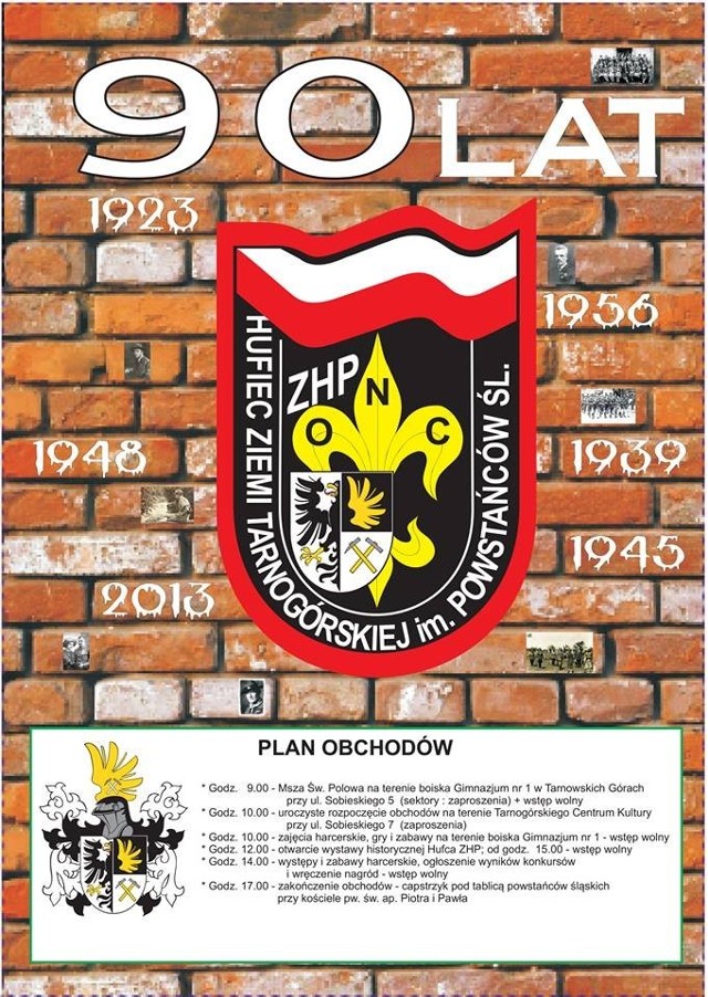 90-lecie Hufca ZHP Tarnowskie Góry - plakat