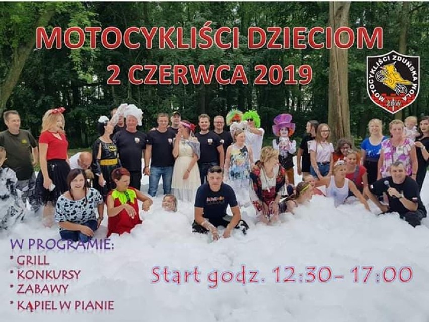 Motocykliści Zduńska Wola - Dzieciom w Wojsławicach [zdjęcia i wideo]