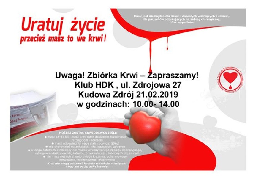 W czwartek w Kudowie-Zdroju będziesz mógł oddać krew 
