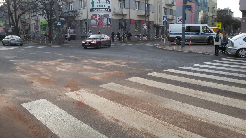 Kraksa na Kościuszki. Zablokowana ulica