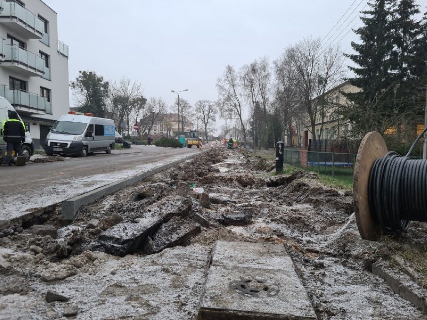 Na ulicy Szkolnej w Obornikach trwają prace remontowe