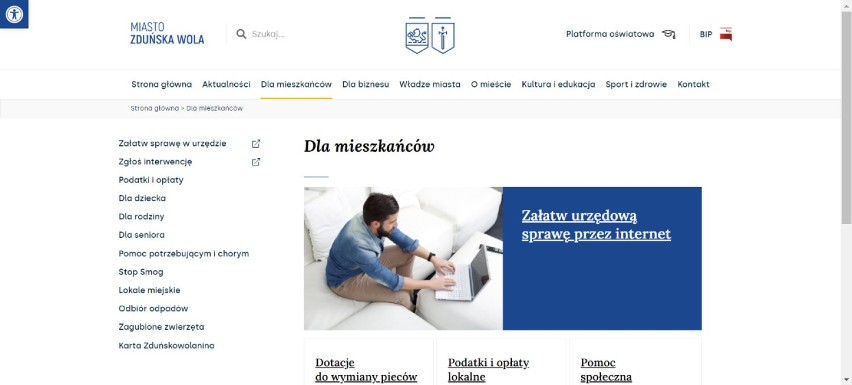 Nowa strona internetowa Urzędu Miasta Zduńska Wola. Miasto ma logo. Kto to wymyślił?