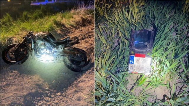 Według wstępnych ustaleń policjantów kierowca motocykla marki Suzuki na jednym z zakrętów wypadł z drogi i uderzył w rów melioracyjny