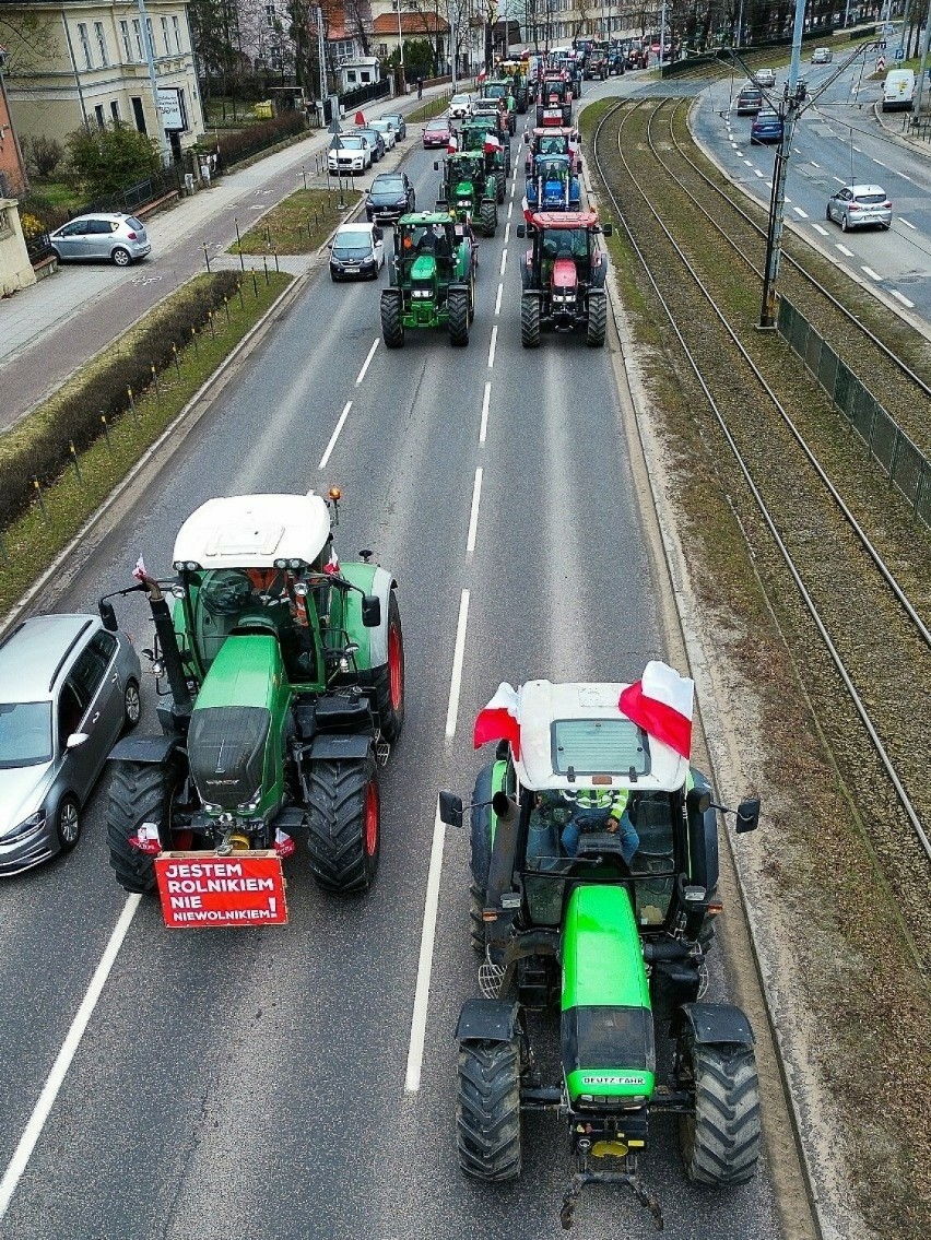 Protest rolników w Gdańsku we wtorek 20 lutego 2024 r.