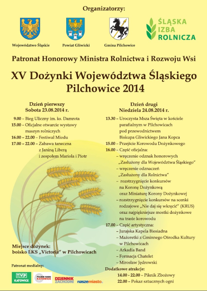 Dożynki 2014: Śląskie uroczystości odbędą się w Pilchowicach w pow. gliwickim