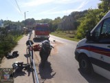 WYPADEK. 39-letni motocyklista rozbił się na ulicy Dąbrowskiego w Miasteczku Krajeńskim [ZDJĘCIA]