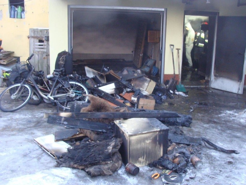 Glinno: Pożar garażu