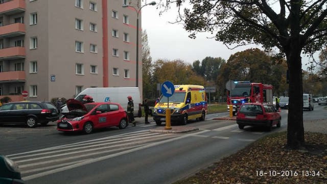 Wypadek przy ul. Powstańców Wielkopolskich.