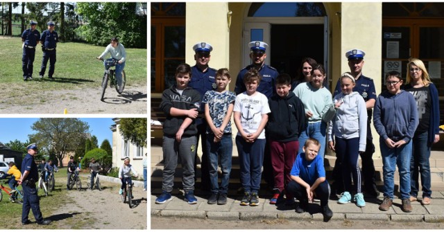Egzamin na kartę rowerową w szkole w Nowej Wsi w gminie Chrostkowo