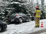 W Niedźwiedzy samochód wjechał w drzewo, w Leszczynie dwa auta wpadły do rowu. Ślisko na drogach w rejonie Bochni i Brzeska. Zdjęcia