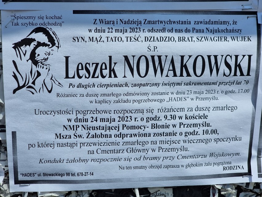 Żegnamy mieszkańców Przemyśla i powiatu przemyskiego [KLEPSYDRY, 24 MAJA]