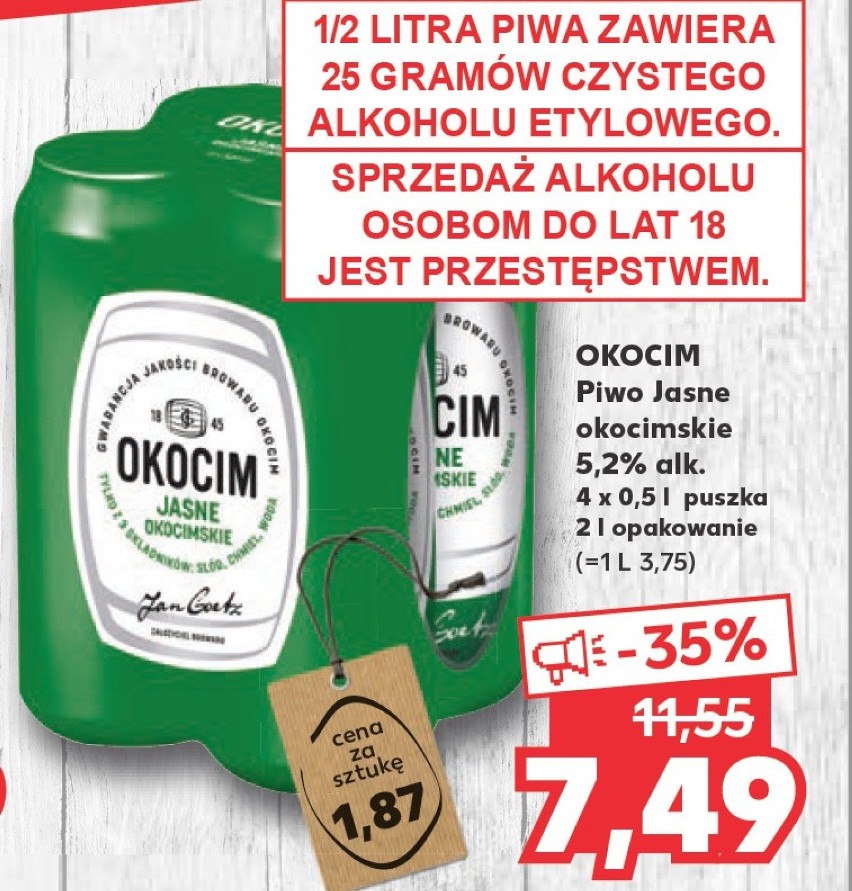 Kaufland

Okocim, piwo jasne, 7,49 zł za 4 x 0,5 l 

Oferta...