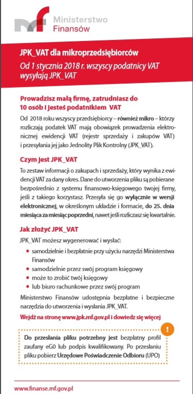 Urząd Skarbowy w Radomsku pomaga w składaniu JPK_VAT