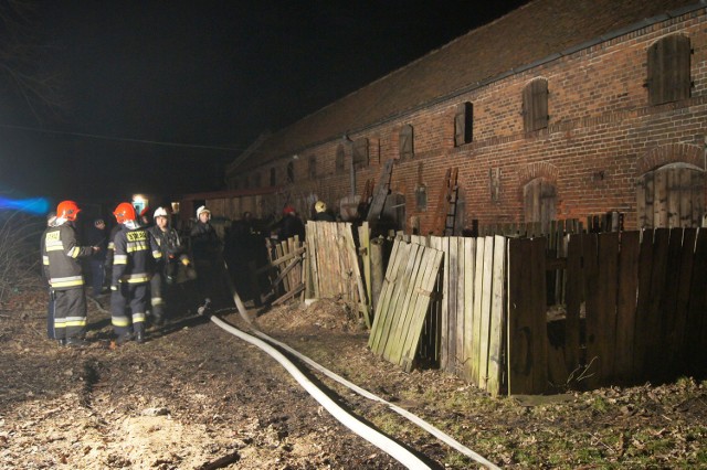 Strażacy podczas akcji gaśniczej w Wąsowie