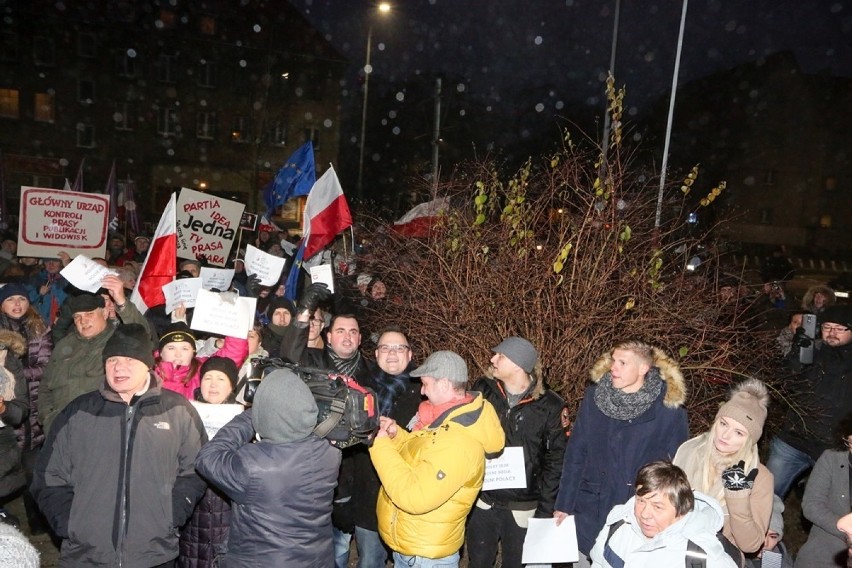 Prawie 300 osób protestowało przed siedzibą PiS w Szczecinie