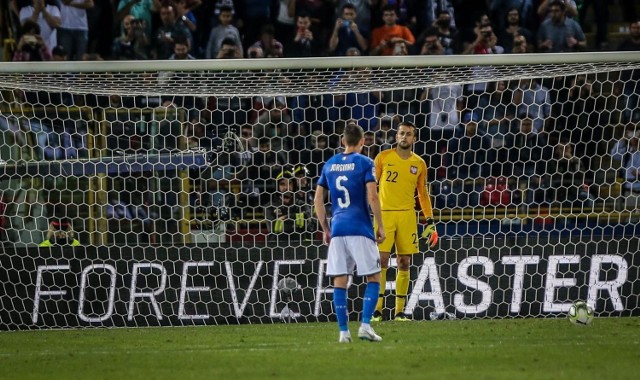 07.09.2018 wlochy. bolonia.  stadion dall'ara.  liga narodow.   mecz  wlochy - polska. nz.  rzut karny - lukasz fabianski - 22, jorginho - 5 fot. karolina misztal / polska press/dziennik baltycki