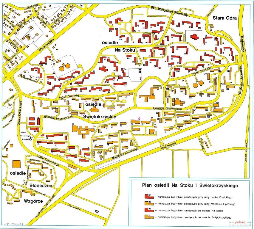 Mapa osiedla Świętokrzyskiego