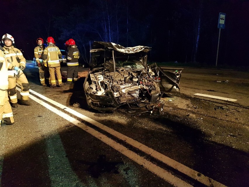 Nocny wypadek w Skawie na drodze krajowej w kierunku...