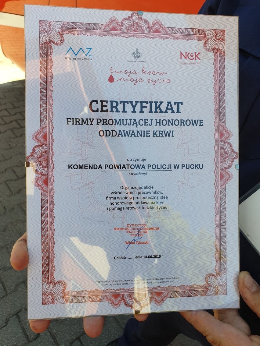 Certyfikat dla KPP Puck