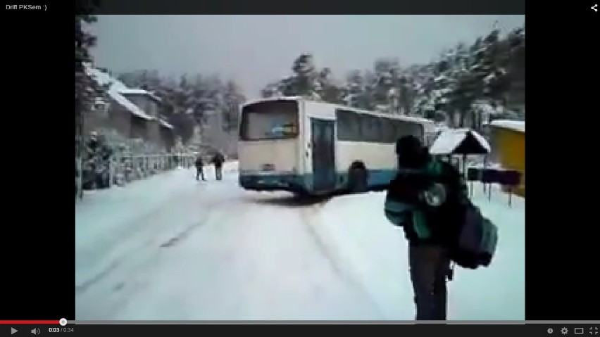Drift autobusem PKS Gliwice? Zobacz jak Jelcz radzi sobie na śniegu [WIDEO]