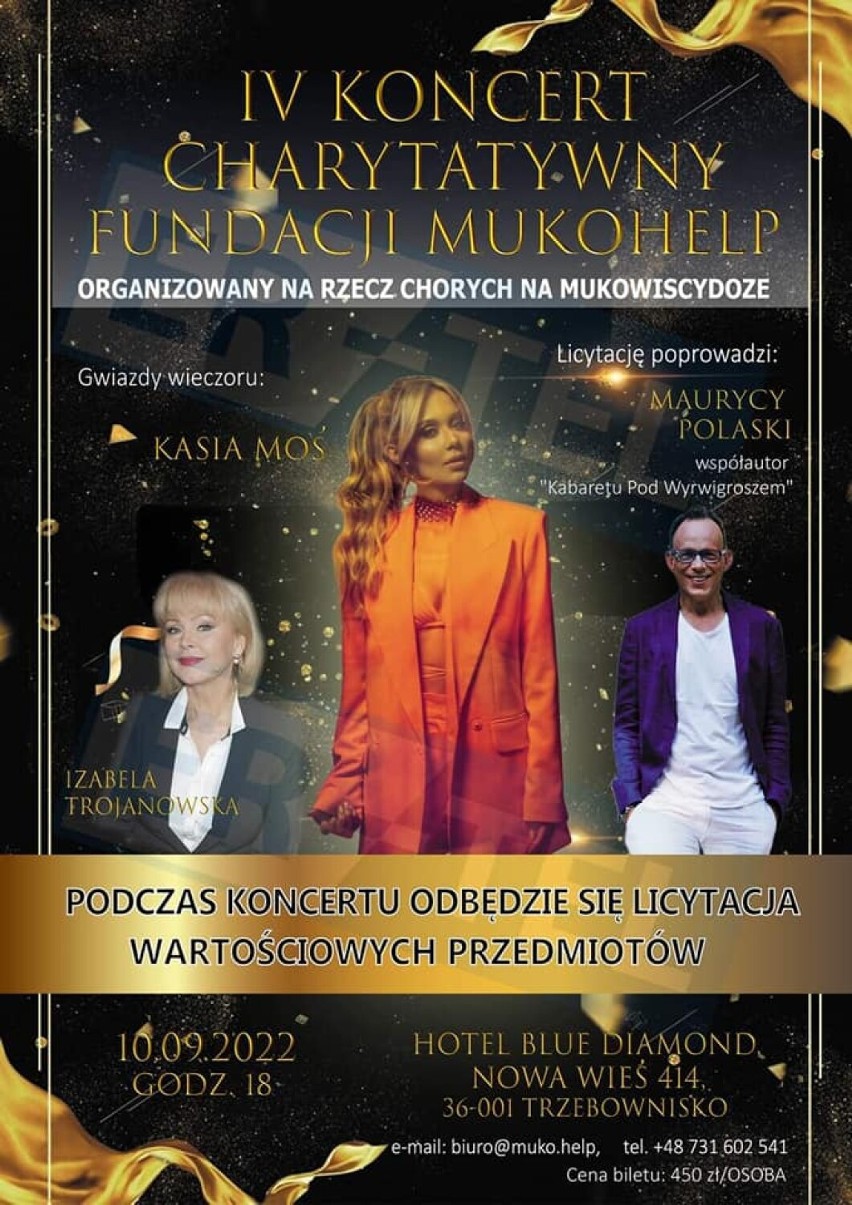 Koncert Charytatywny Fundacji Mukohelp. Gwiazdami wieczoru będą Kasia Moś oraz Izabela Trojanowska