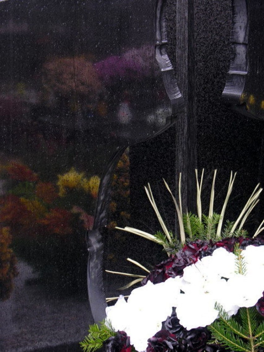 Kwiaty na grobie Ciechowskiego.
