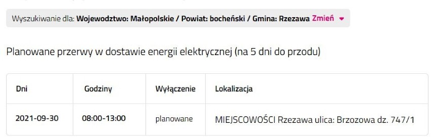 Wyłączenia prądu w powiecie bocheńskim i brzeskim,...