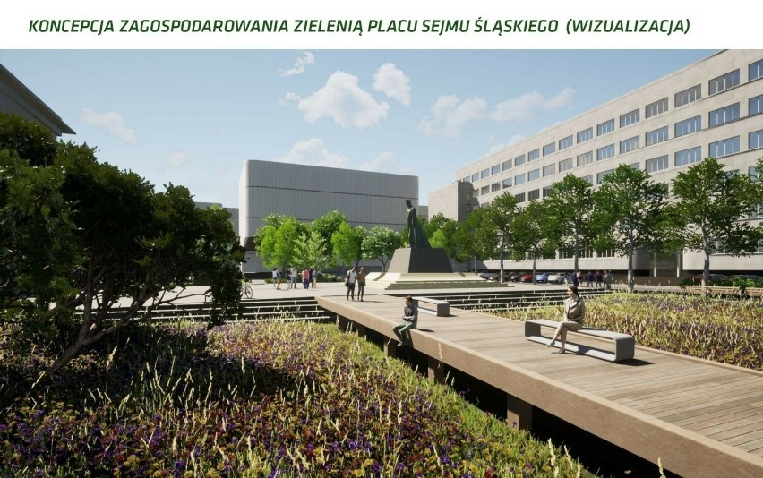 Pierwsza koncepcja modernizacji pl. Sejmu Śląskiego w Katowicach