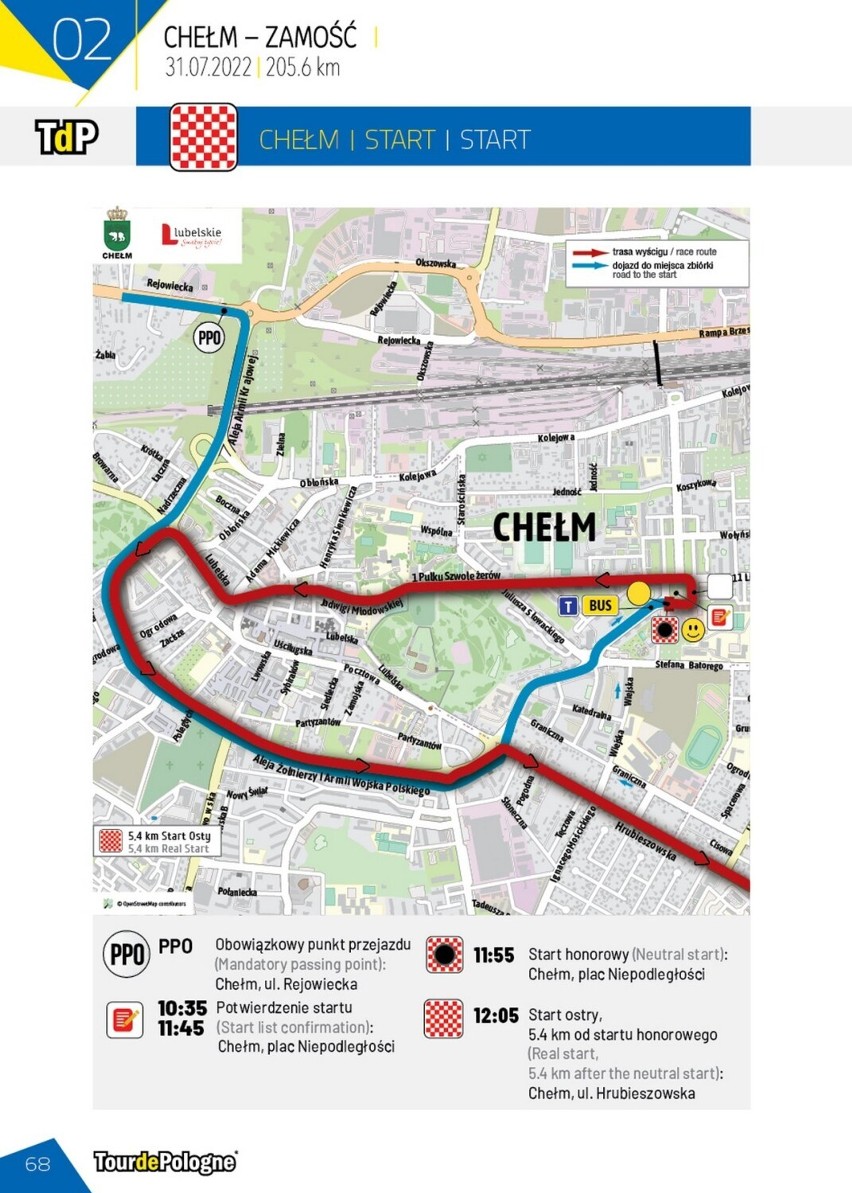 Chełm. Będą utrudnienia w ruchu drogowym i zmiana w kursowaniu miejskich autobusów w związku z wyścigiem Tour de Pologne