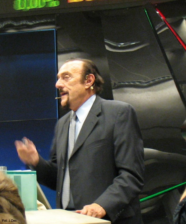 Profesor Philip G. Zimbardo w czasie seminarium Warszawie (GPW, 07.04.2009)