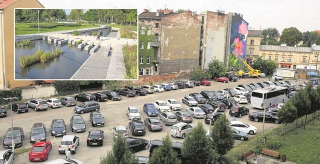 Czy na tyłach biblioteki powstanie park, który będzie miał pod spodem parking? Na małym zdjęciu - tak to wygląda w Holandii