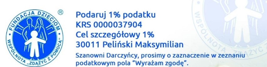 Maksymilian Peliński prosi o Twój 1 procent. Chłopiec walczy z niepełnosprawnością 