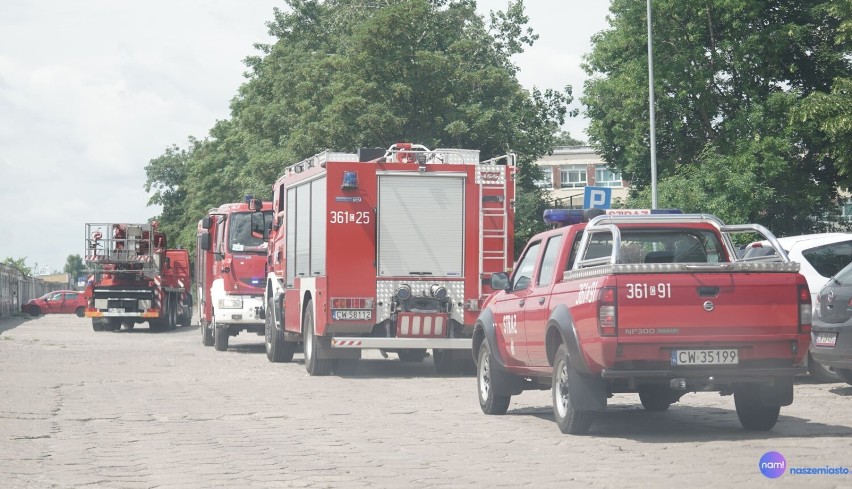 Akcja straży pożarnej na Toruńskiej we Włocławku