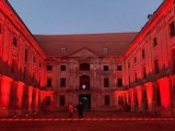 Pokaz laserów w Żarach na dziedzińcu pałacu. Niezwykłe połączenie światła, koloru i muzyki