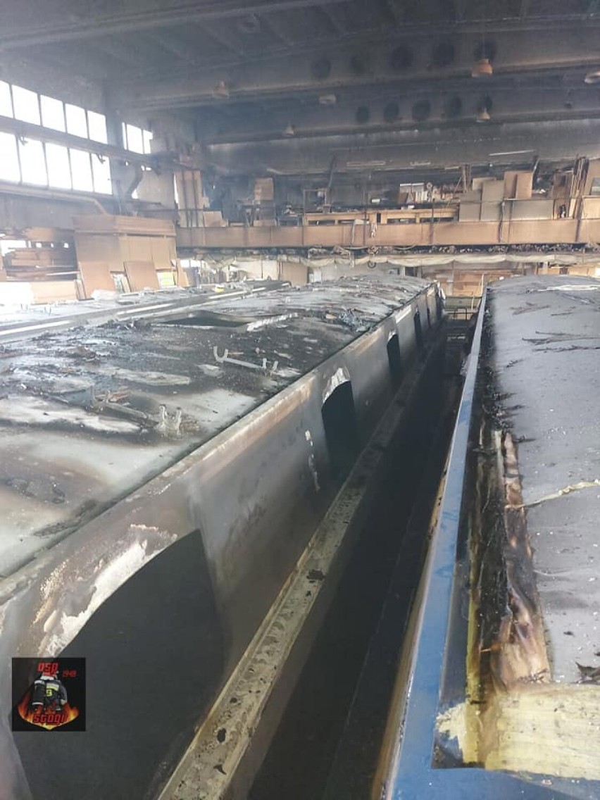Malbork. Pożar łodzi w hali produkcyjnej na Rakowcu. Straty mogą być znaczne